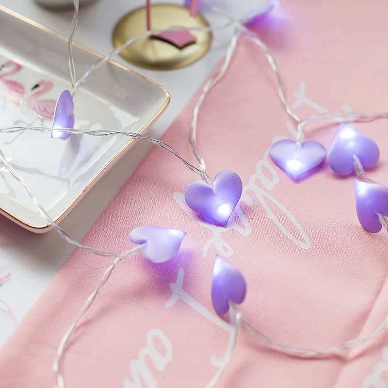 ROPIO 3 м 20 светодиодные фиолетовые гирлянды в форме сердца украшение для свадьбы