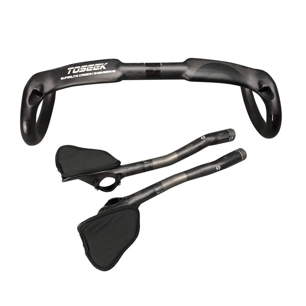 TOSEEK дорожный велосипед углеродный руль с концами руля UD глянцевый
