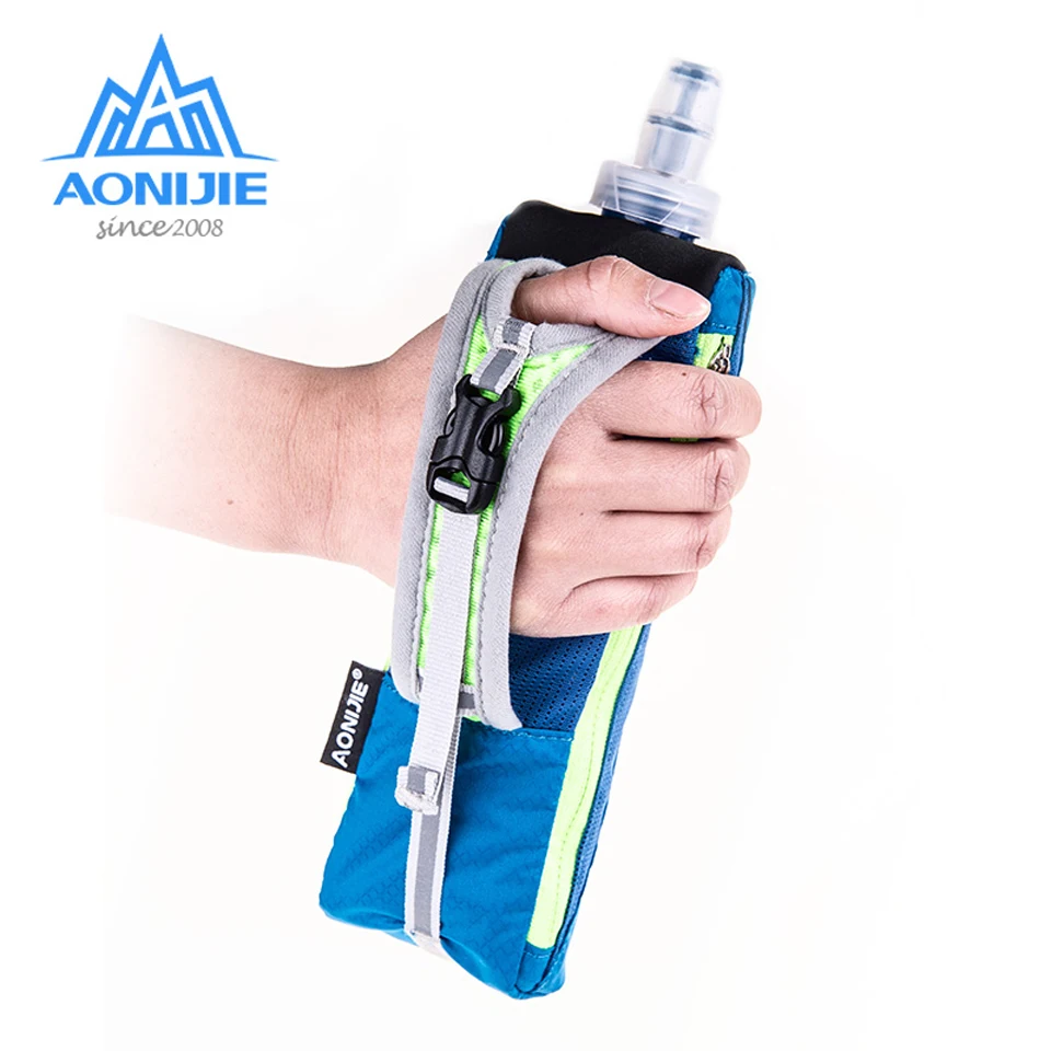 AONIJIE Waterpoof Hand-held Sport Bottle Kettle Pack Storage Bag Outdoor Marathon Running Phone Bag for 500mL Soft Water Flask
