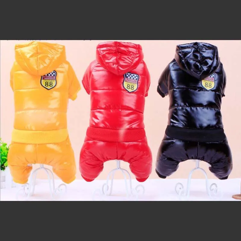 Водонепроницаемый щенок лыжный костюм зимняя одежда для собак красный синий