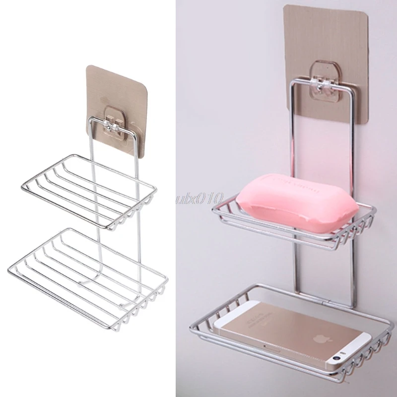 Держатель для мыла из нержавеющей стали ванной и кухни клейкая вешалка полотенец