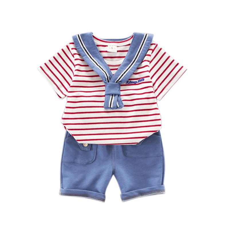 Children's CostumesBoys and Girls Small Naval Sailor Uniforms T-shirt Shorts Toddler Casual Outfits Sets | Детская одежда и