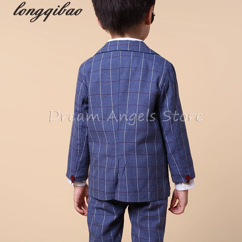 Блейзер для мальчиков Весенняя детская одежда костюм Официальный клетчатый