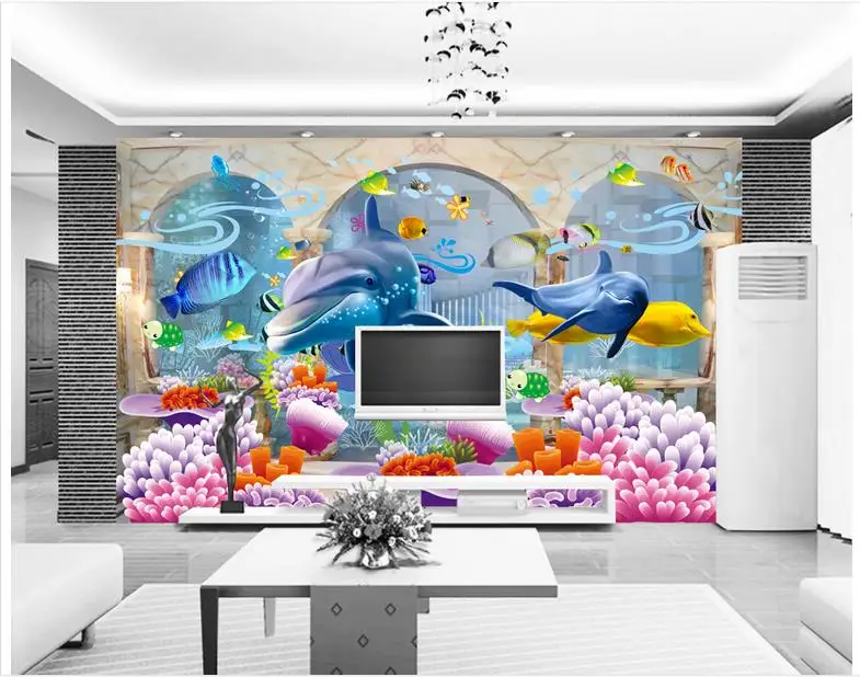 Пользовательские фото обои 3d настенные фрески модные 3D мраморные арки подводный