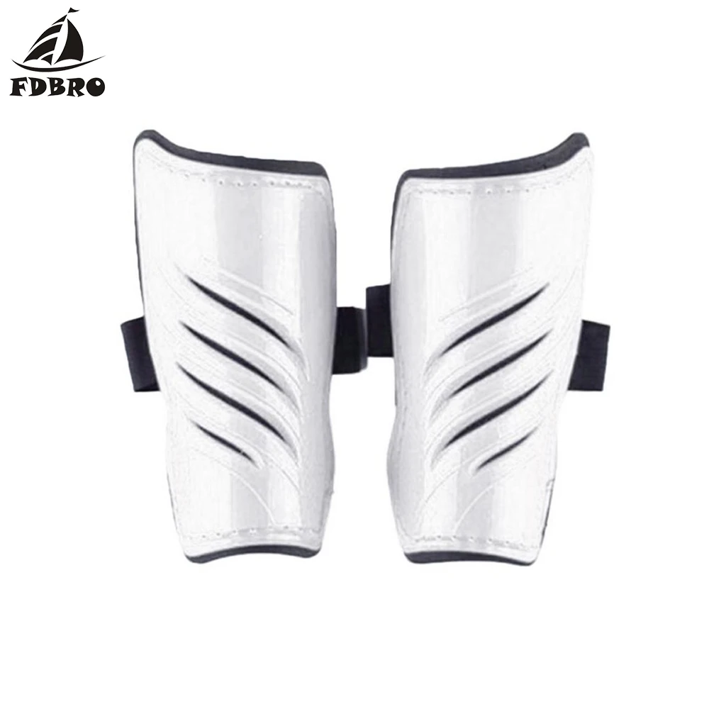 White FDBRO Новинка 1 пара спортивные защитные щитки для футбола детские защитные щитки для ног футбольные налокотники для ног дышащие - Color: White