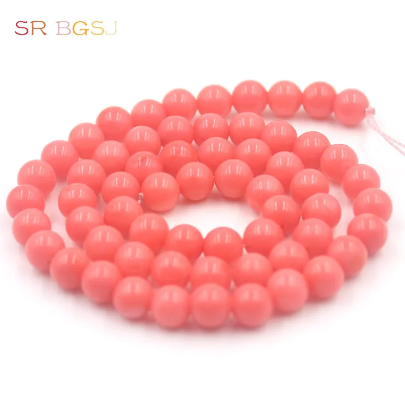 Free Shipping 4 6 8 10 9 11mm Wholesale Round Pink Coral Sea Bamboo Gems Natural Jewelry Beads 15&quot|jewelry beads|beads free shippingbead