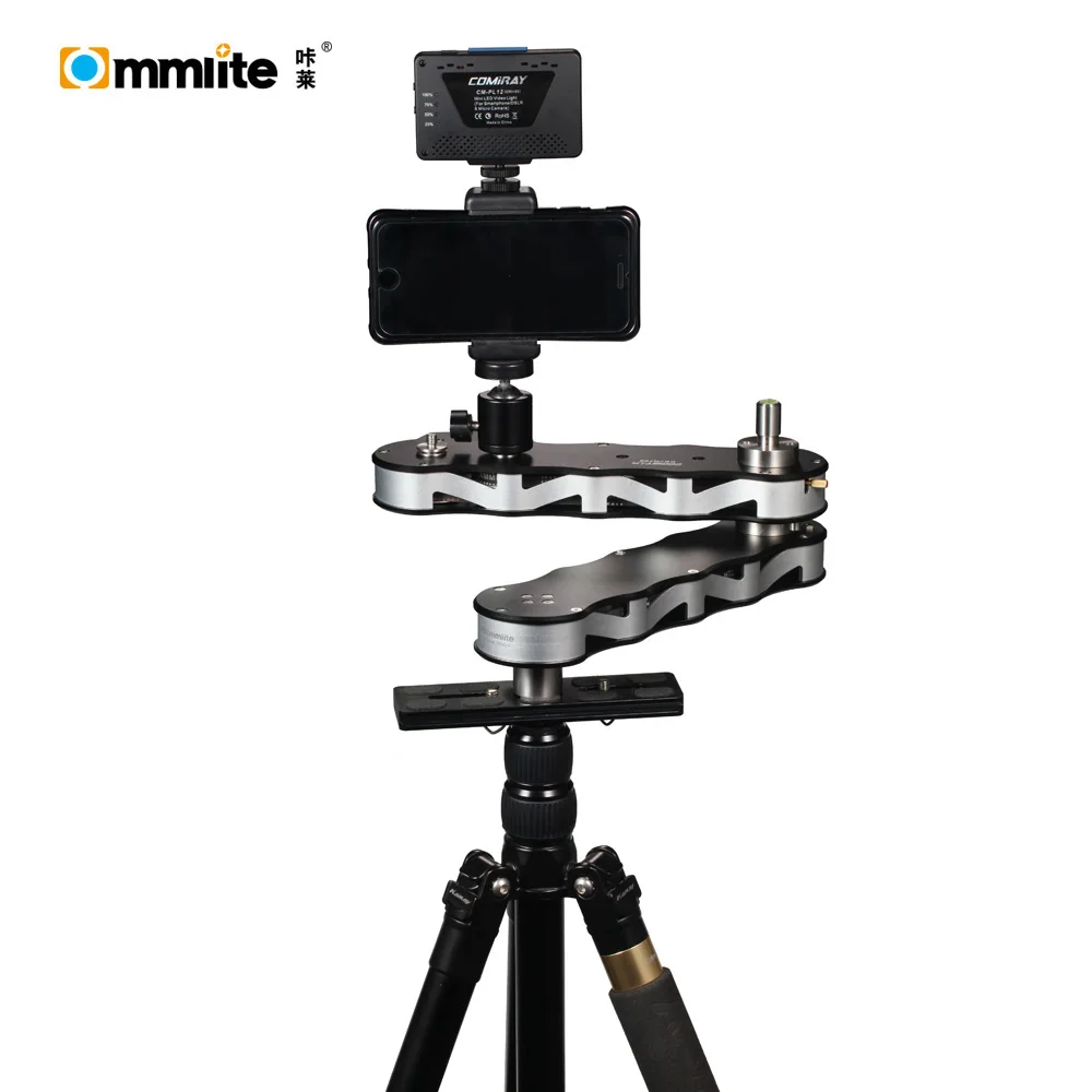 Commlite 4 times Distance Retractable MINI Aluminum Alloy Video Slider for DSLR Smartphone 3.5kg loading 706mm Sliding Distance|video slider|slider
