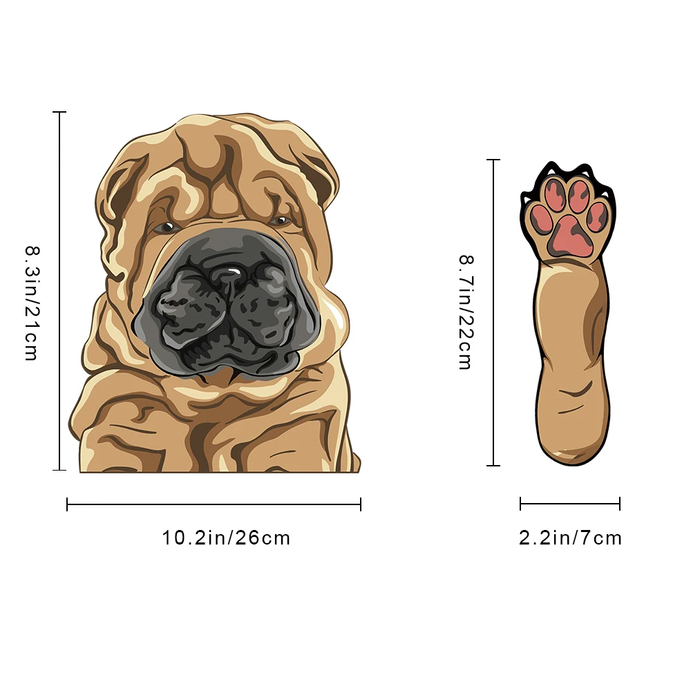 A Shar Pei собака Съемный автомобиль Стайлинг размахивание стеклоочистителя стикер и наклейки ПВХ на заднее стекло лобовое стекло наклейка s Авто декоры аксессуары