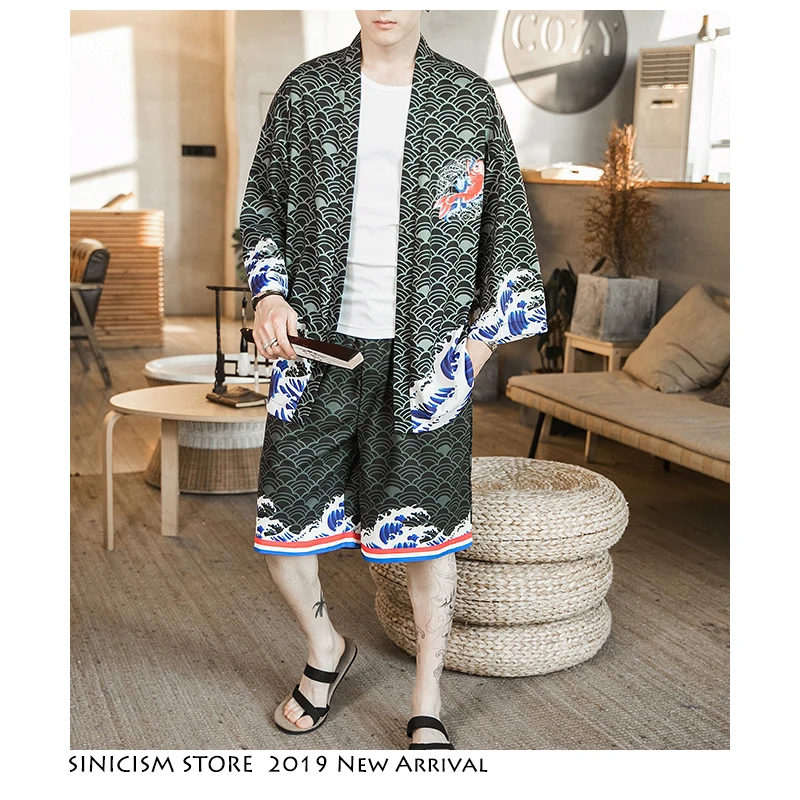 Sinicism Store летние мужские комплекты 2020 для мужчин Harajuku спортивный костюм кимоно