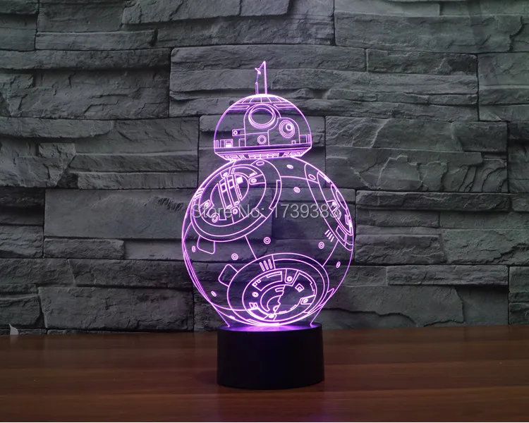 Новинка T-touch красочный BB8 Звездные войны светильник праздничное украшение 3D BB-8 светодиодный ночной Светильник BB-8 ночной Светильник saber