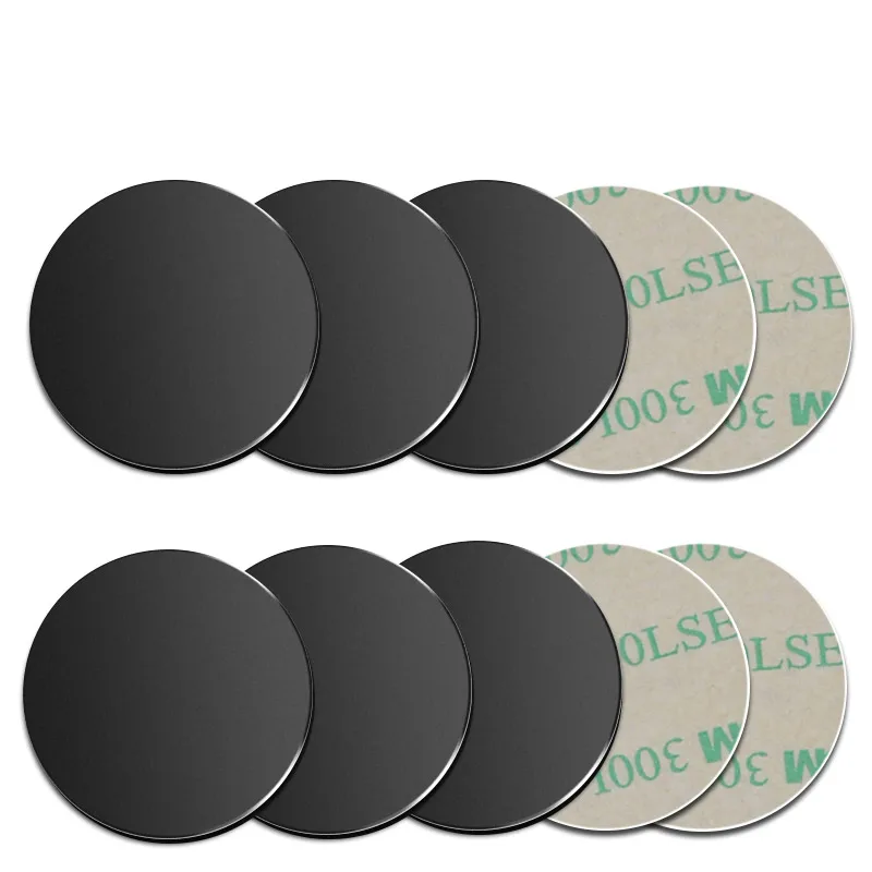 10pcs Black Round 10 шт./5 шт./лот металлическая пластина-диск железный лист для магнитной автомобильная подставка для телефона металлическая пластина для магнитного держателя мобильного телефона - Цвет: 10pcs Black Round