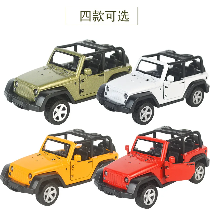 3 цвета детская игрушка литой джип из сплава Wrangler открывающийся верх