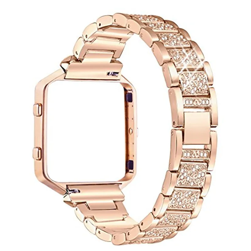 Rose Gold With Frame Ремешок ashei для часов, ремешок для Fitbit Blaze, стразы, Ремешки для наручных часов, аксессуар из нержавеющей стали, Браслет для Fitbit Blaze - Цвет ремешка: Rose Gold With Frame