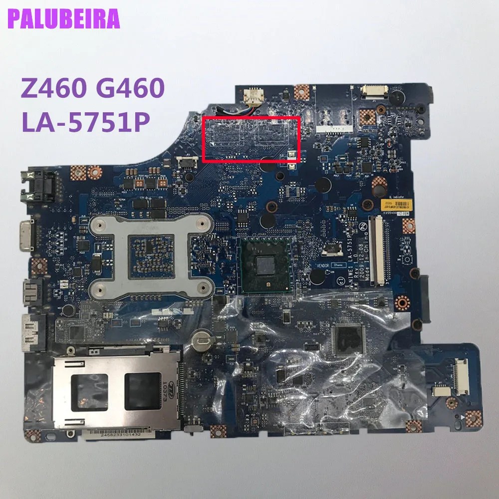 PALUBEIRA для Lenovo G460 Z460 Материнская плата ноутбука NIWE1 LA 5751P основная HM55 UMA
