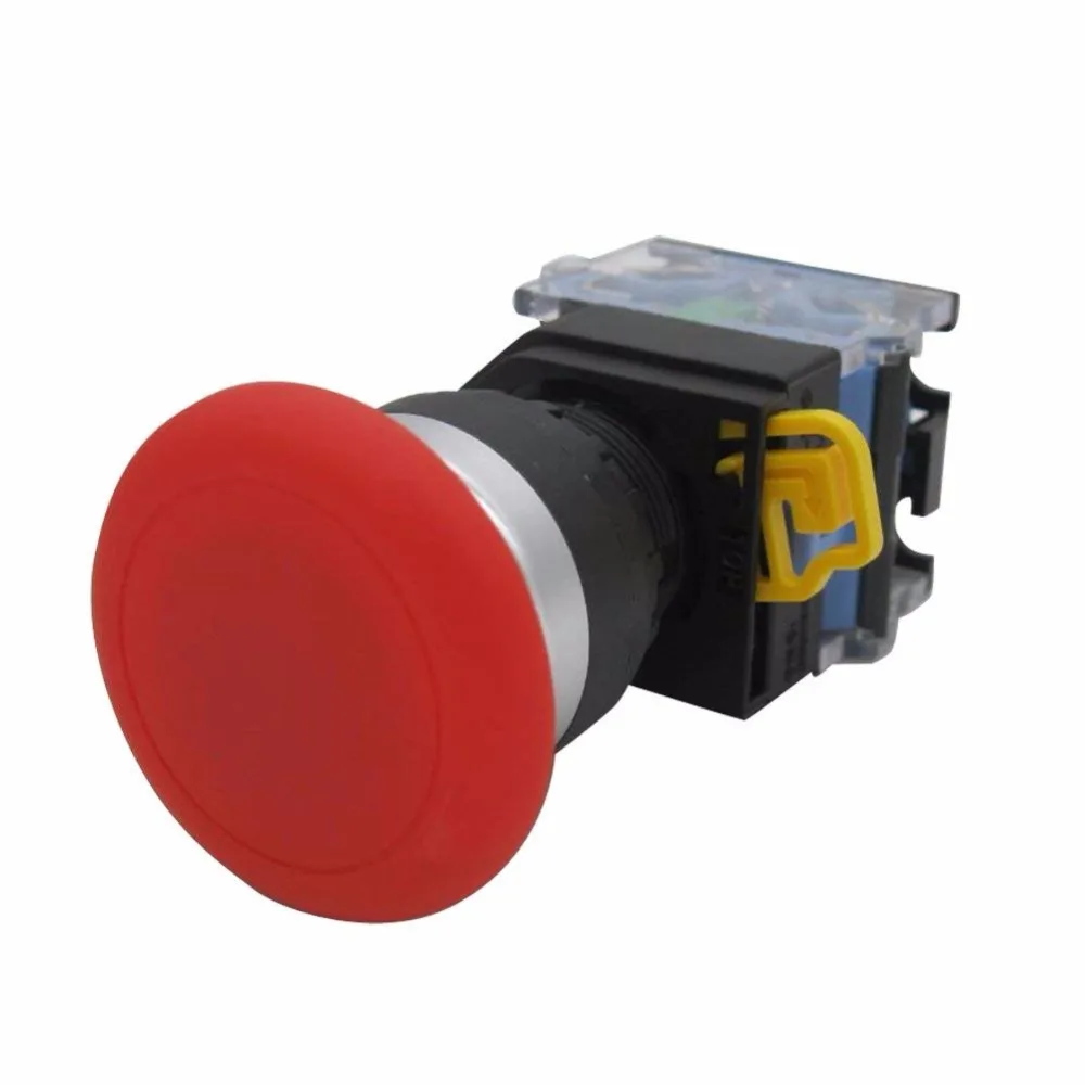 

TWTADE/1pcs 22mm Red Mushroom Momentary Switch Push Button 10A 440V 1NO 1NC LA38-11M