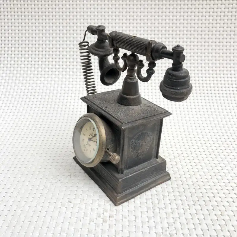 Vintage Western Watches Copper Mechanical Watch European Phone Antique Home Decoration | Дом и сад