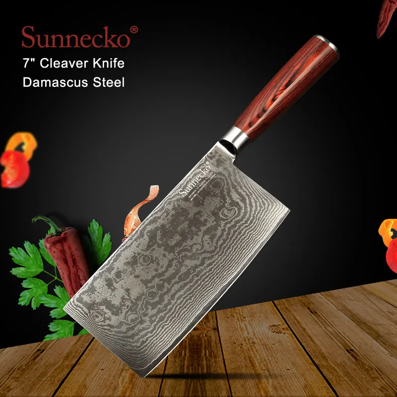 Кухонный нож SUNNECKO VG10 из дамасской стали 7 дюймовый шеф повара японские острые