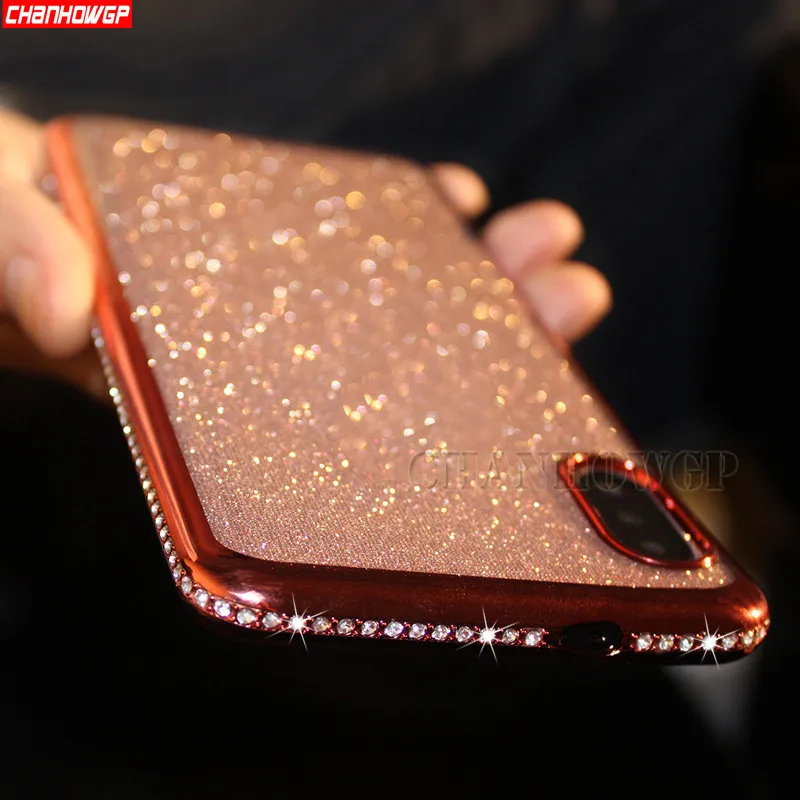 Чехол для Samsung Galaxy A50 A30 A20 A10 A70 A90 A40 A60 M10 M20 M30 M40 50 м 30 20 Чехлы со стразами Блестящий металлический блеск мягкий ТПУ чехол с мультипликационным рисунком