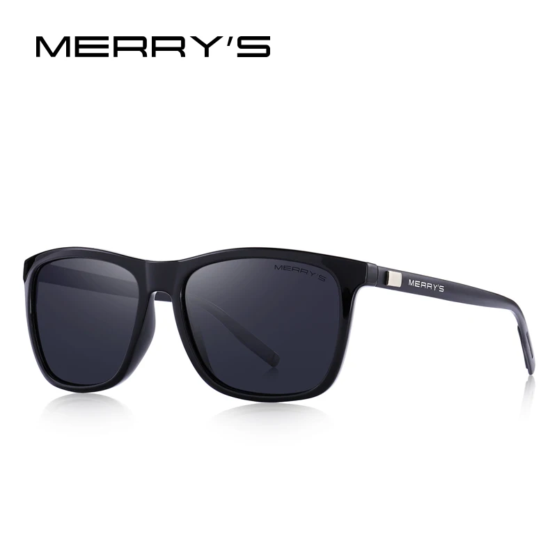 C07 Black Black MERRYS, унисекс, Ретро стиль, алюминиевые солнцезащитные очки, поляризационные линзы, Винтажные Солнцезащитные очки для мужчин/женщин S8286 - Цвет линз: C07 Black Black