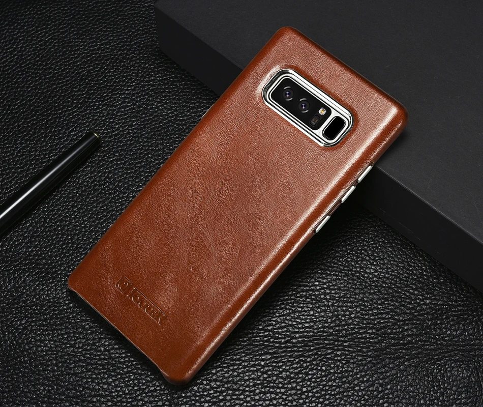 Роскошный ультра тонкий чехол из натуральной кожи для samsung Galaxy Note 8, винтажный жесткий 360, полная защита, задняя крышка для телефона, чехол для телефона s