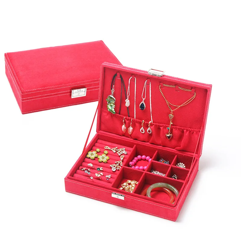 YINUO 2019 New Flannel Jewelry Box Big Capacity Organizer choker Ring necklace Storage | Дом и сад