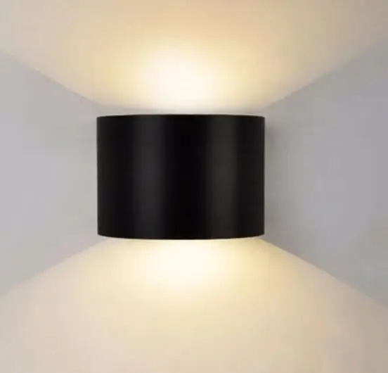 Black(warm white)-R Вверх/вниз водосветодио дный стойкий светодиодный сад крыльцо Путь лампы, 12 Вт угол луча регулируемый Крытый настенный светильник бра свет - Испускаемый цвет: Black(warm white)-R