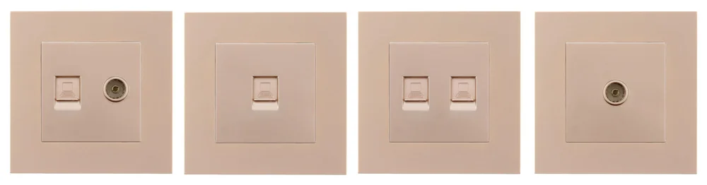 Rj45 настенная розетка Интернет-розетка с ТВ-розеткой двойная компьютерная розетка ПК пластиковая панель RJ45 Интернет-компьютерный разъем