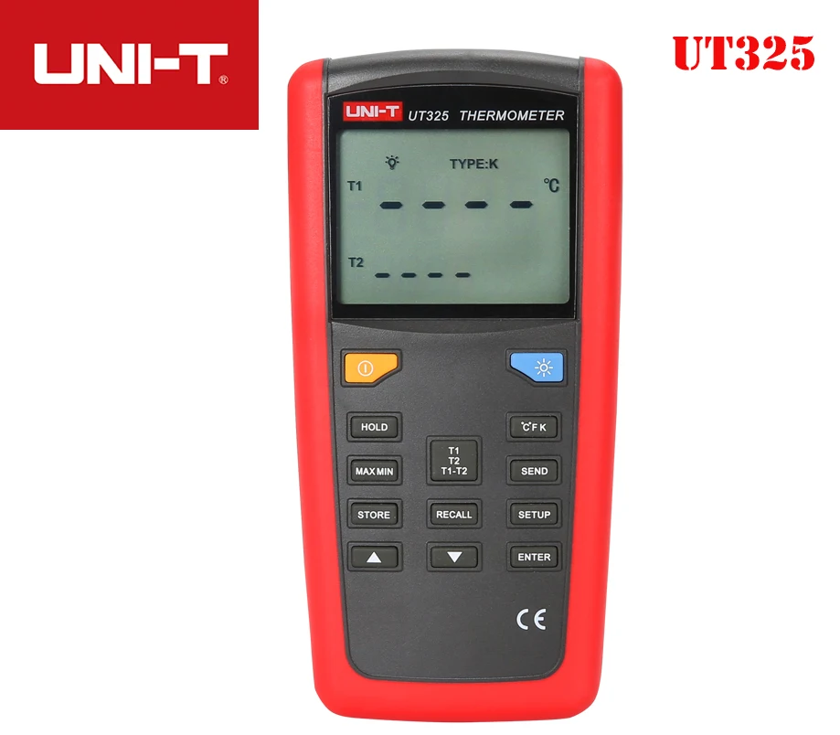 UNI T UT325 Termometers диапазон 200 ~ 1375 USB интерфейс промышленной температуры двойной вход с