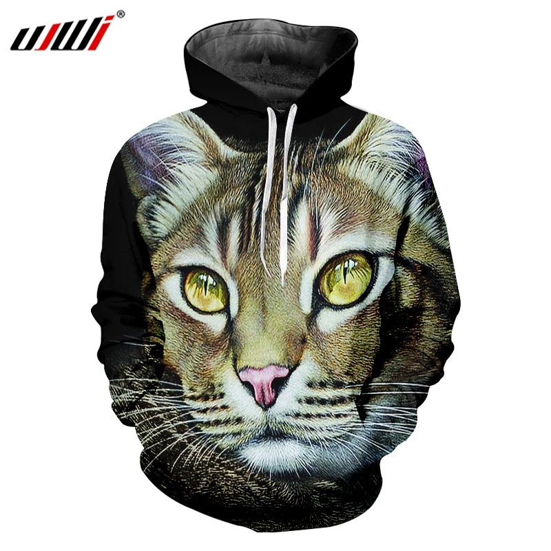 Мужские креативные новые толстовки UJWI в виде животных с янтарным глазом