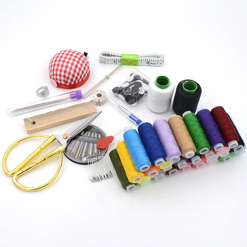 Threader игла TapeThimble хранения швейный набор в коробке инструментов для шитья дерева