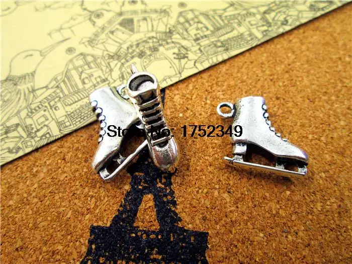 8 шт., подвески для роликовых коньков под старину, тибетское серебро 3 D, подвески для роликовых коньков 20x17x6 мм