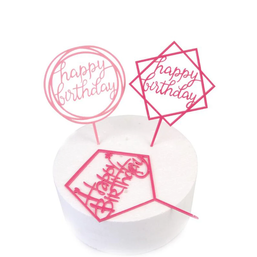 5 styles Cake Topper Party Creative Happy Birthday Small Flags Korean Wedding English Card Insert | Дом и сад