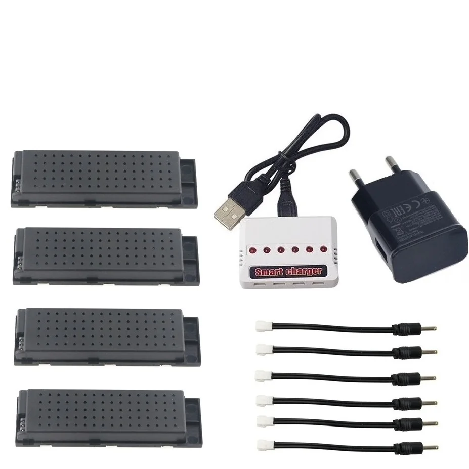 JJRC H47 H47wh E56 батарея 3,7 V 500mAh Lipo батарея и 6в1 зарядное устройство RC Квадрокоптер запасные части для беспилотные вертолеты аксессуары - Цвет: Многоцветный
