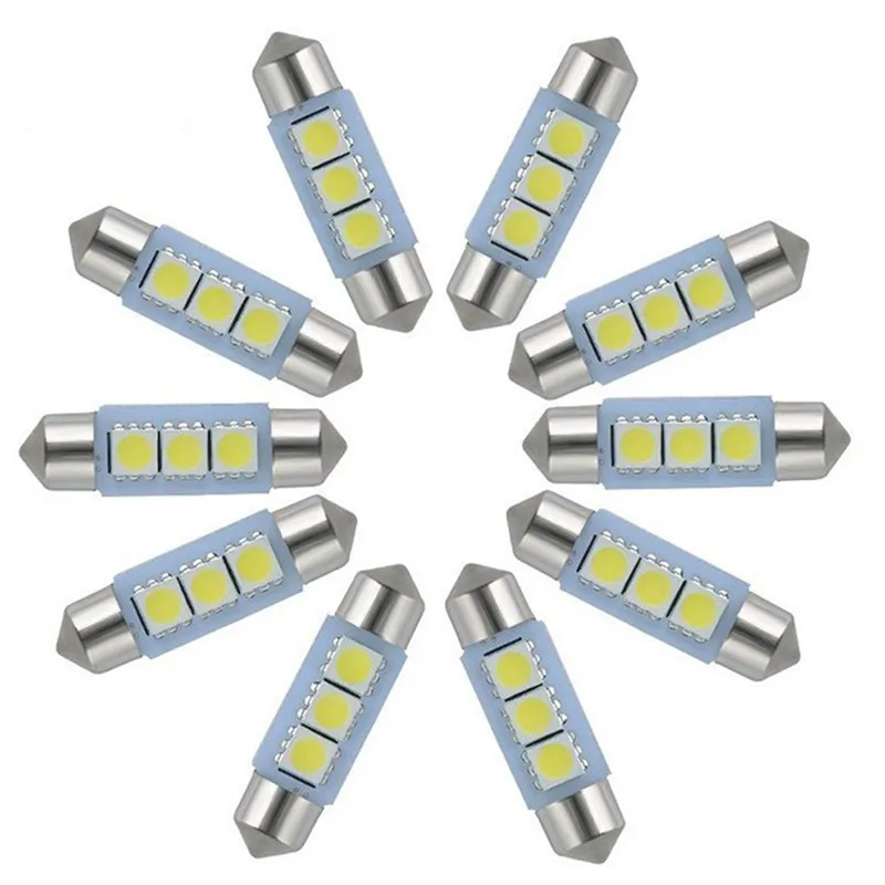 10 шт. супер яркая 36 мм 39 41 3SMD 5050 SMD C5W гирлянда для салона автомобиля светодиоды