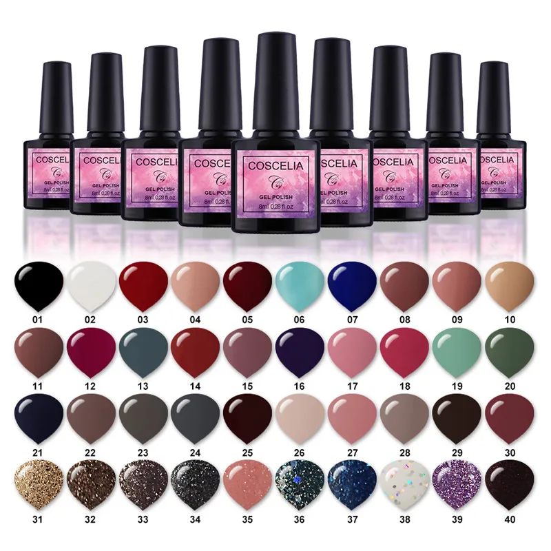 40 Color Only Gel 24 Вт набор для ногтей УФ-светодиодный светильник для сушки с 20 шт. Набор для гель-лака для ногтей набор инструментов для замачивания маникюра электрический набор для маникюра инструменты для маникюра - Цвет: 40 Color Only Gel