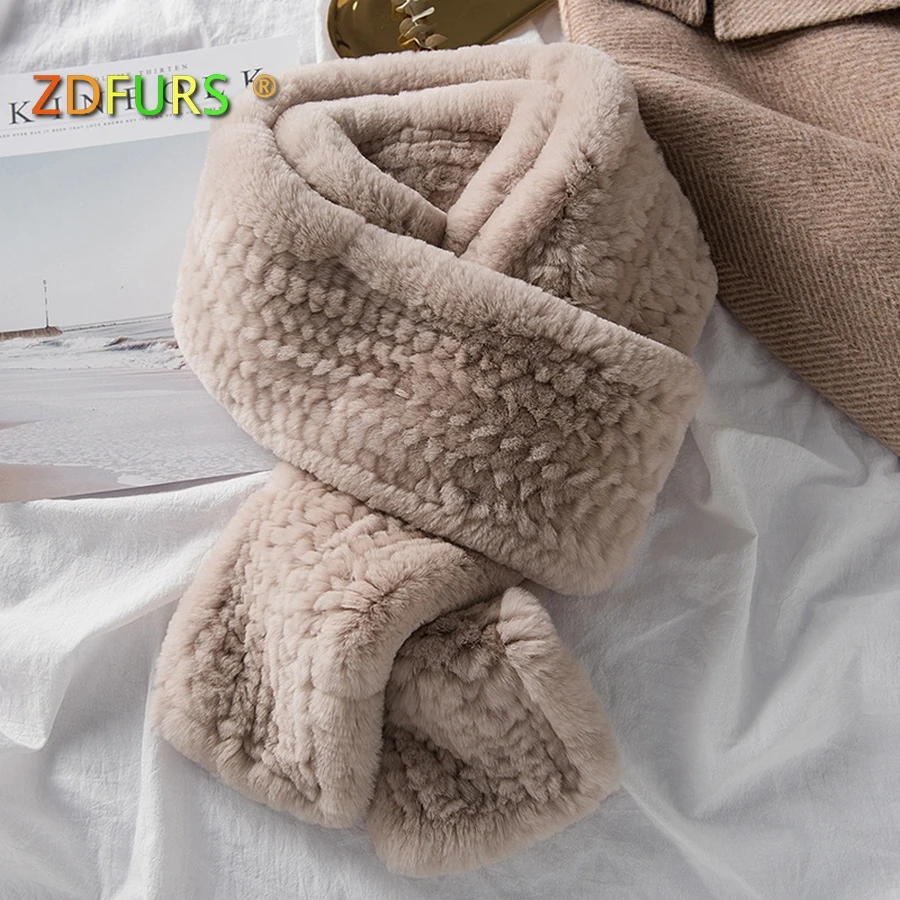 ZDFURS * женский шарф из натурального меха высокого качества Роскошные Большие