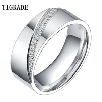 68mm silver color cubic zirconia eternity ring titanium wedding band women bridal jewelry engagement rings for man bague femme