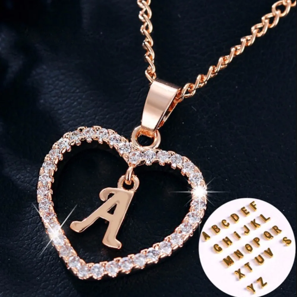 Ожерелья и подвески с буквами А-Z для женщин модная Длинная цепочка кубическим