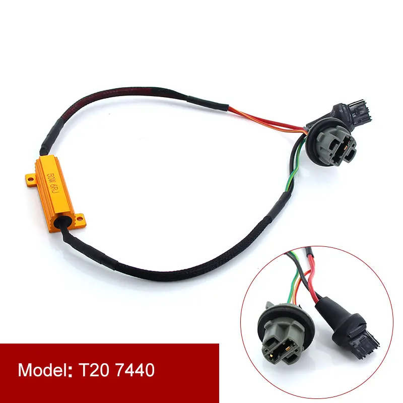 Автомобильный светодиодный резистор 1/2 шт. 1156 BA15S PY21W 1157 BAY15D 7440 7443 50 Вт Canbus декодер