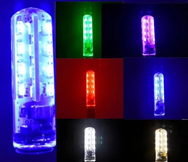 Цветной СВЕТОДИОДНЫЙ G4 зеленый 220 в красный 3014-32smd светодиодный красный g4 220 в зеленый g4 синий 220 В красочный rgb силиконовый g4 светодиодный 220 В синий светильник