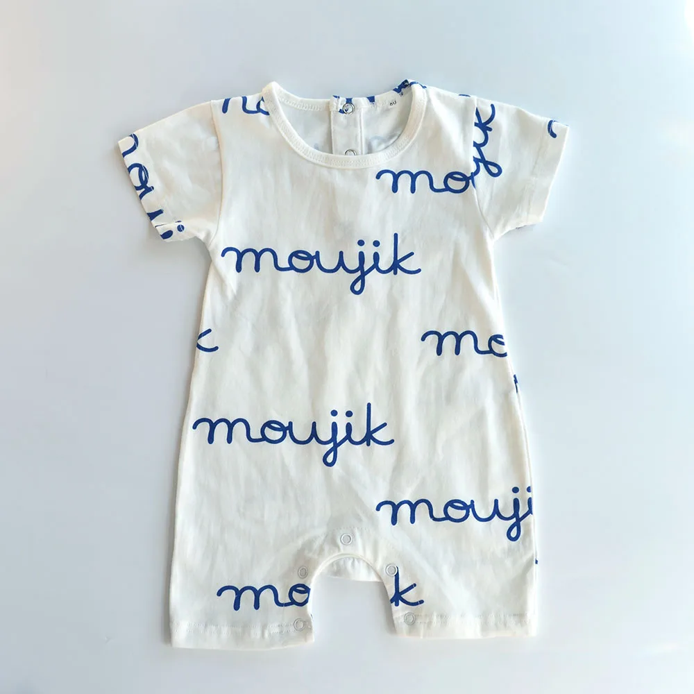 Летний милый детский комбинезон ребенок Bebe короткий рукав одежда собака лицо Девочка мальчики Комбинезон