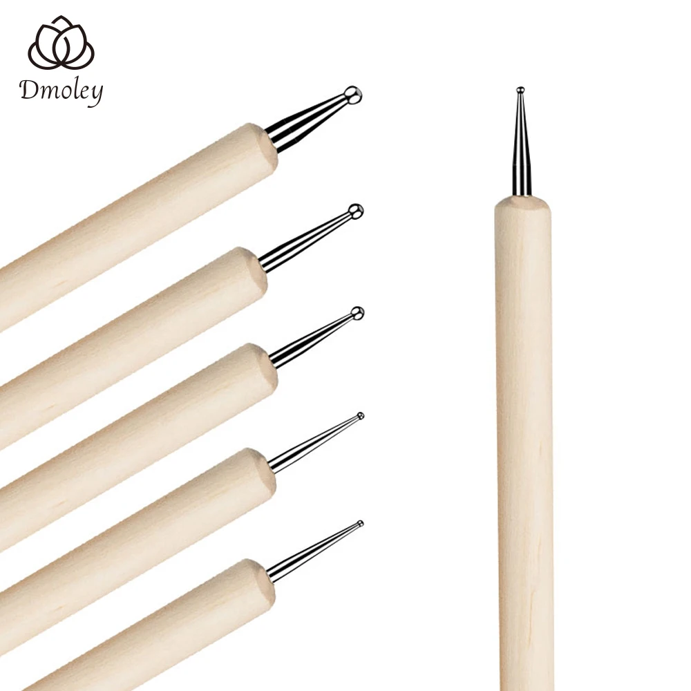 5 шт. двусторонняя ручка для заточки ногтей инструмент в горошек инструменты