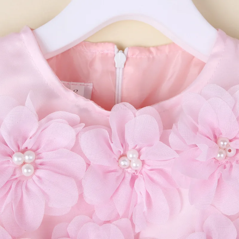 Элегантное платье принцессы без рукавов для девочек детское с цветами и