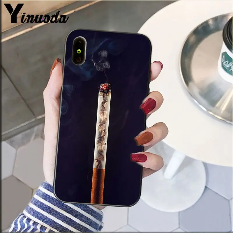 Yinuoda сигарета Эстетическая Черная мягкая оболочка телефон чехол для iPhone 8 7 6 6S Plus 5 5S SE XR X XS MAX Coque Shell