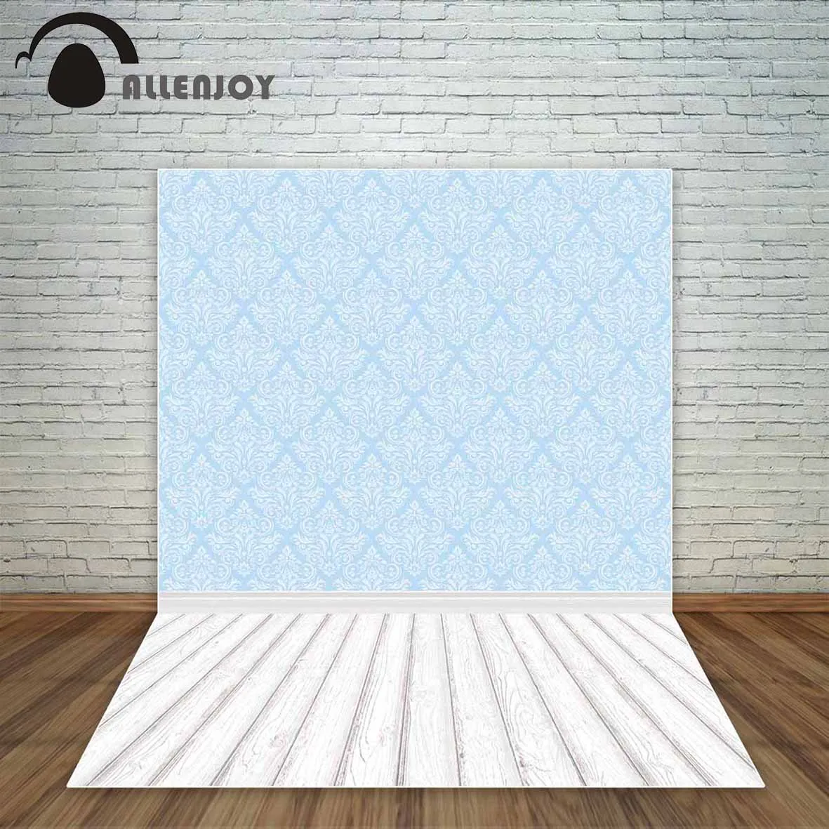 Allenjoy светло голубой дамасский роскошный фон с изображением деревянного пола для