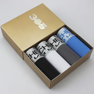 Man Boxer Transparent Underwear Solid Breathable Knitting Sexy  Short Men Ice Silk Cozy Four Pieces