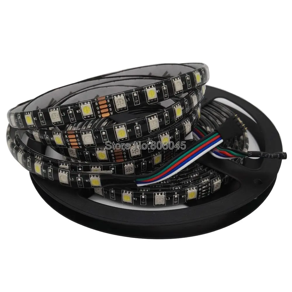 Светодиодная лента 5050 RGBW 12 В 5 м 60 светодиодов/м RGB + белый или теплый черный PCB