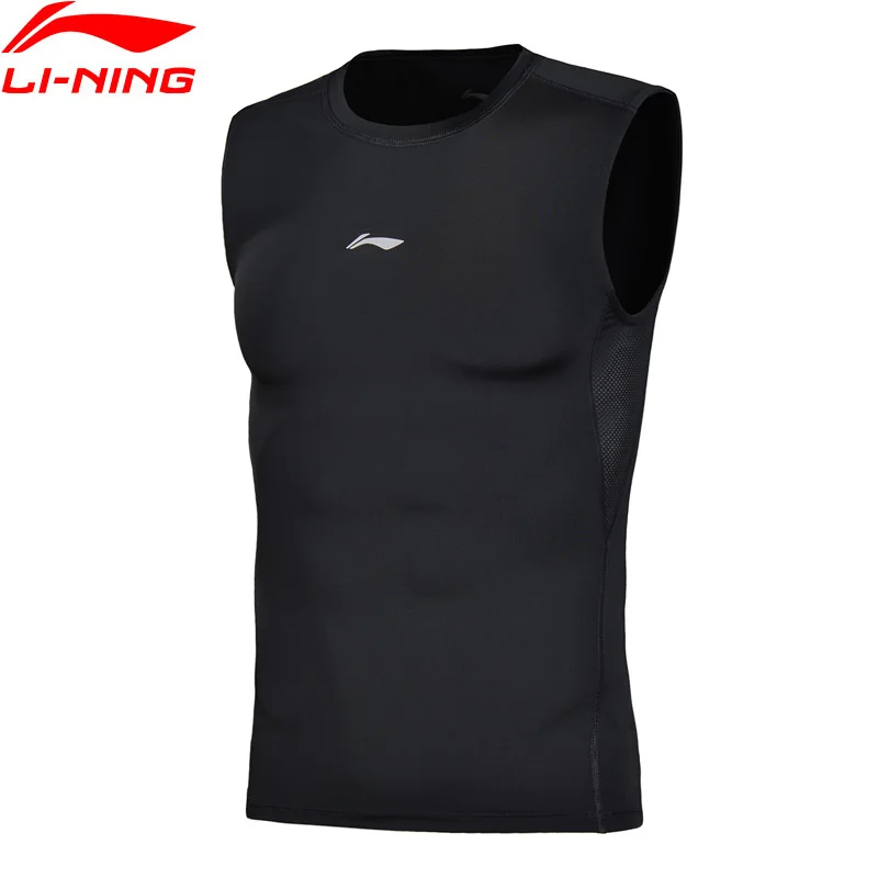 Li-Ning мужские профессиональные жилеты плотно прилегающие быстросохнущие дышащие
