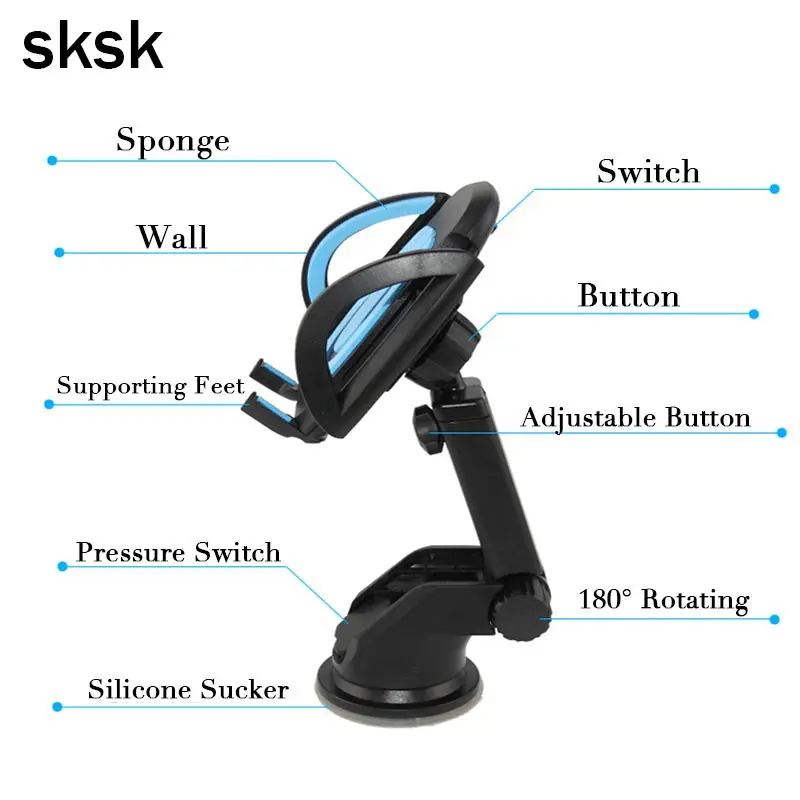 Автомобильный держатель для телефона SKSK выдвижная подставка на присоске Gps