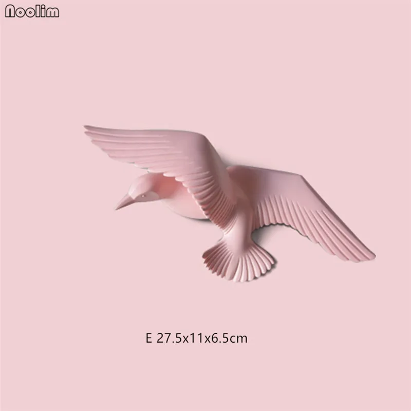 Pink E Европейский Креативный резиновый настенный подвесной Чайка птица стереоскопический настенный Декор Гостиная веранда диван тв фоновое украшение - Цвет: Pink E
